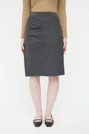 Grey Wool Gathered Skirt