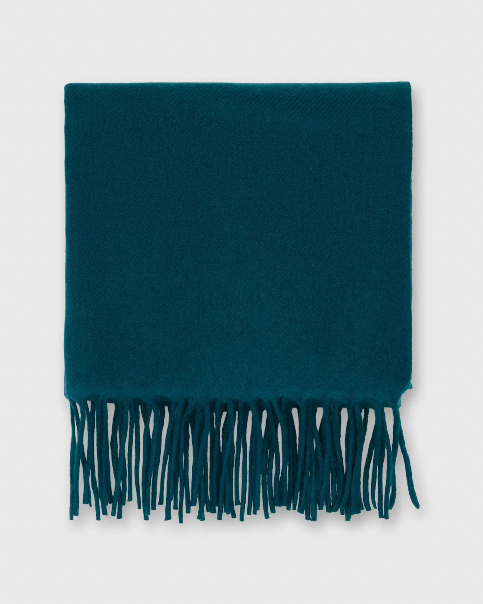 Handwoven Scarf in Hunter Brushed Cashmere Twill