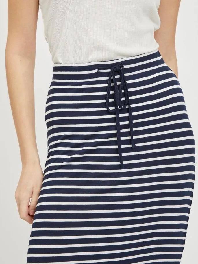 Hannah Maxi Skirt (Navy Stripe)