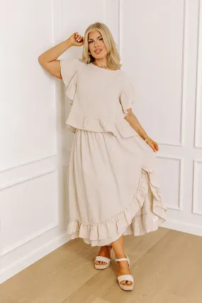Happy Vacay High Waist Ruffle Skirt Curves