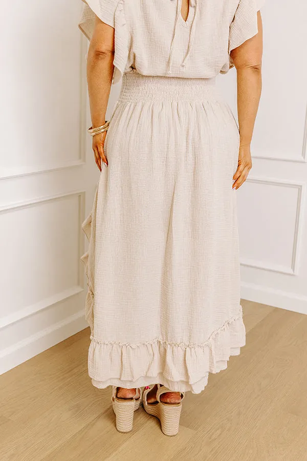 Happy Vacay High Waist Ruffle Skirt Curves