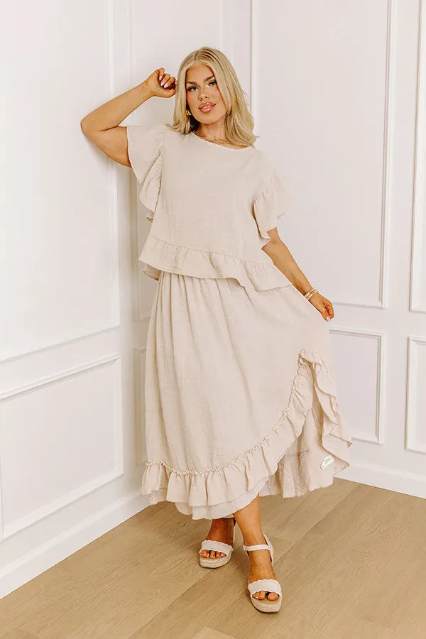 Happy Vacay High Waist Ruffle Skirt Curves
