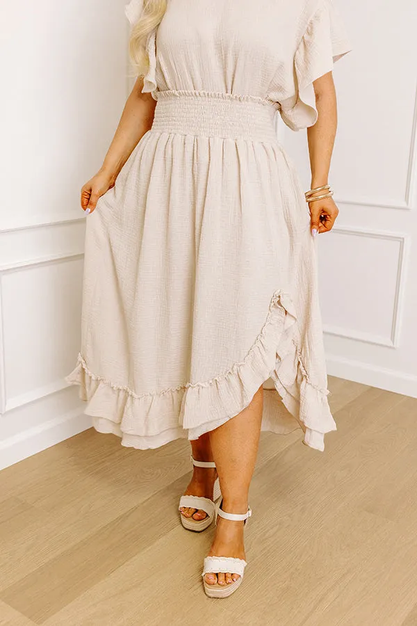Happy Vacay High Waist Ruffle Skirt Curves