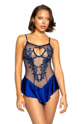 Heart Cutout Teddy with Applique Detail