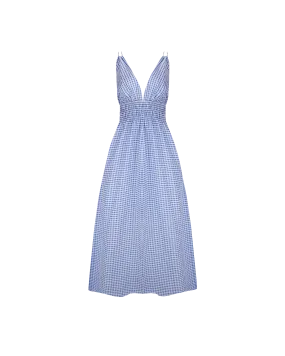 HERO MAXI DRESS BLUE GINGHAM