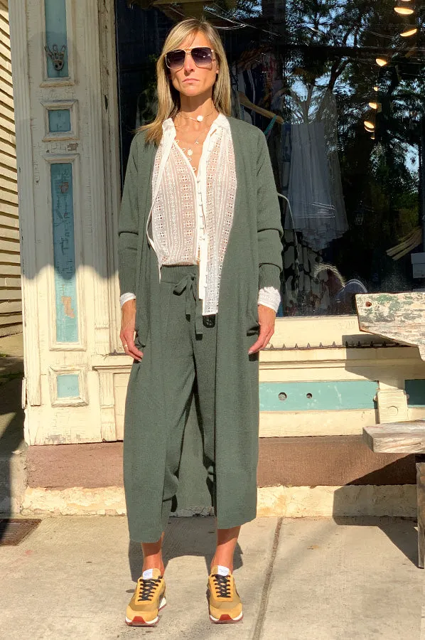 Honolulu Maxi Cardi - Khaki Green