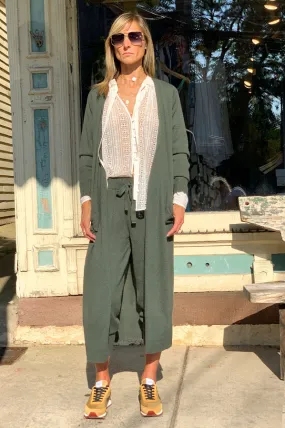 Honolulu Maxi Cardi - Khaki Green
