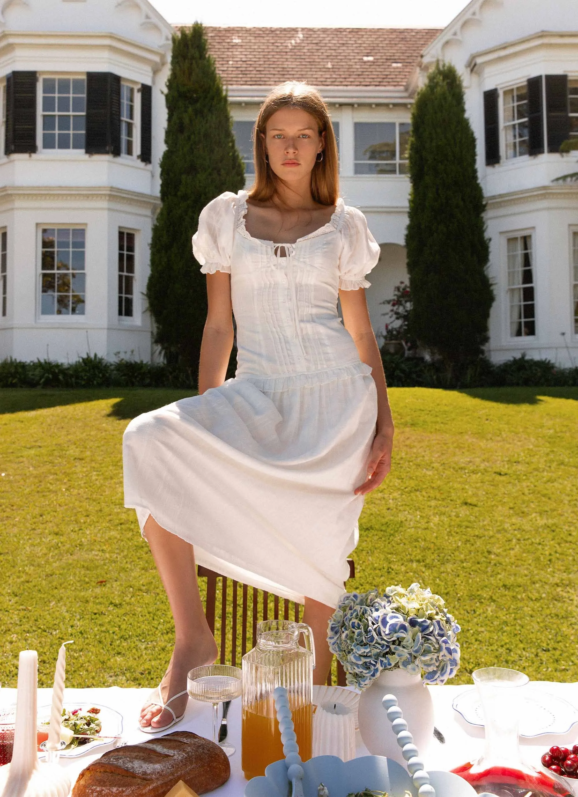 Hundred Percent Midi Dress - White