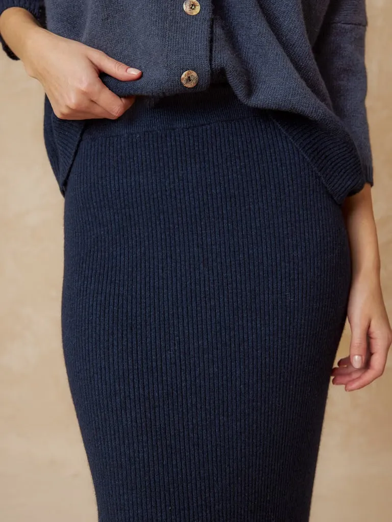 Indi & Cold Knitted Skirt in Marino