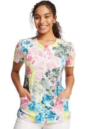 Infinity Women's Round Neck Print Top | Brush Away Blooms