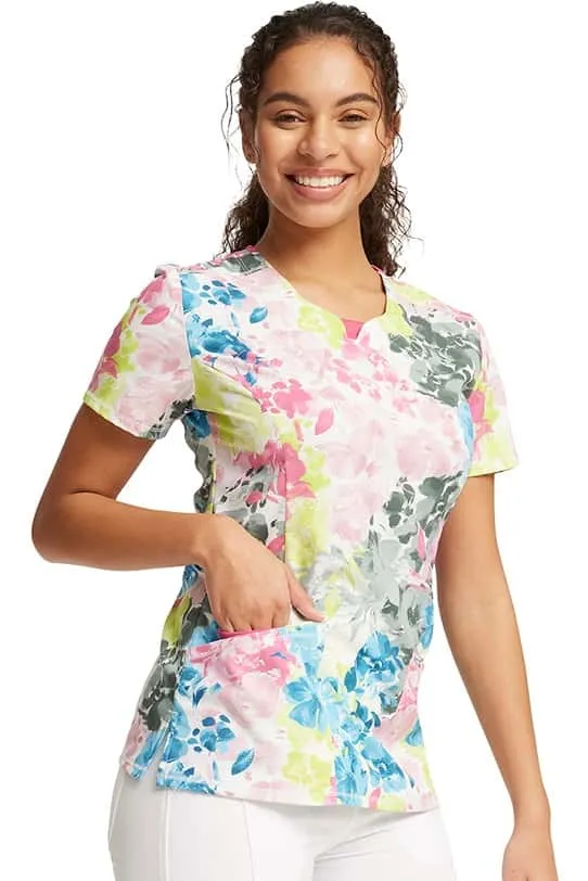 Infinity Women's Round Neck Print Top | Brush Away Blooms
