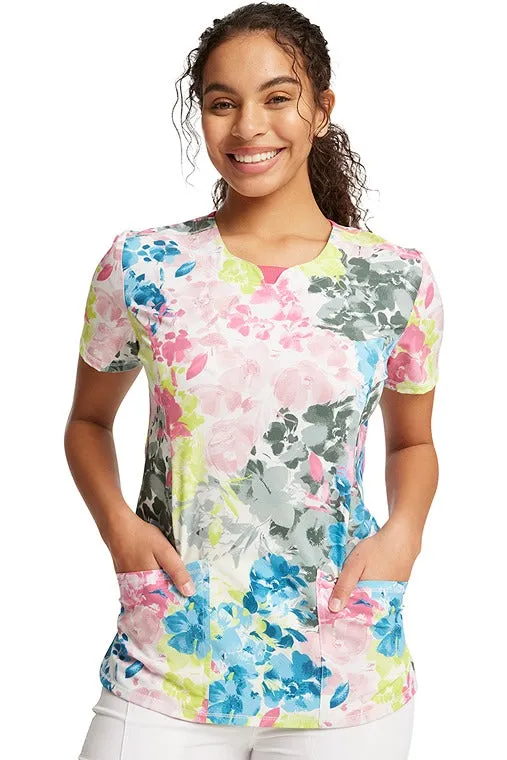 Infinity Women's Round Neck Print Top | Brush Away Blooms