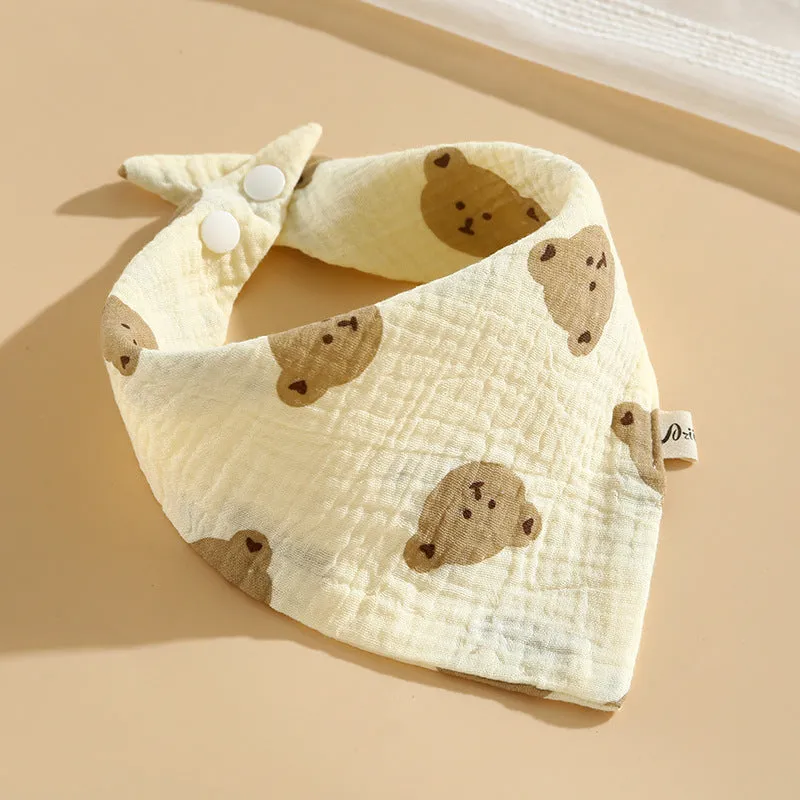 INSTOCK-(PACK OF 3)  Baby bib 6-layer pure cotton gauze petal bib