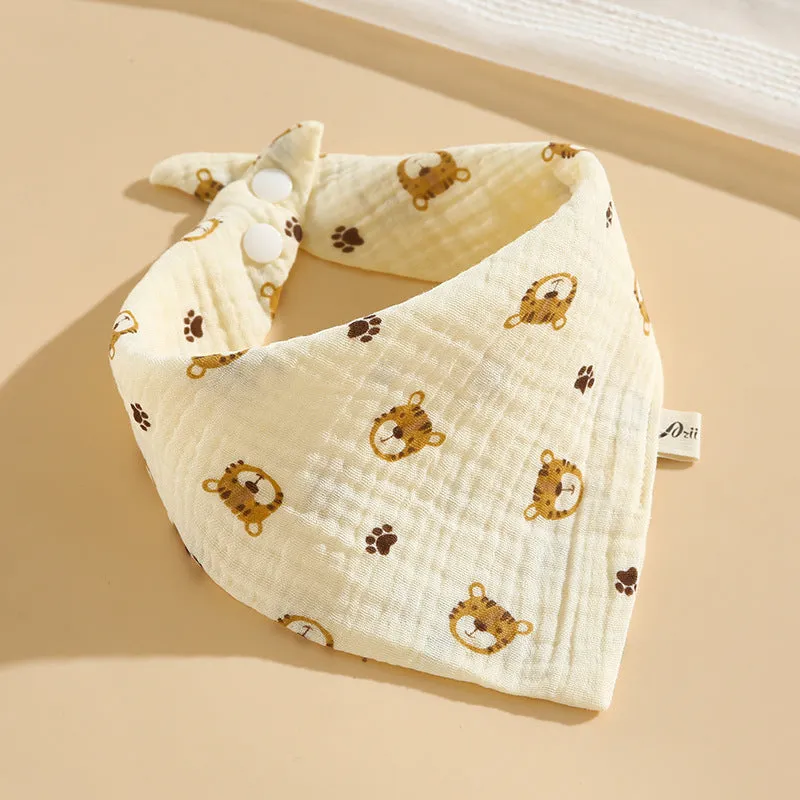 INSTOCK-(PACK OF 3)  Baby bib 6-layer pure cotton gauze petal bib