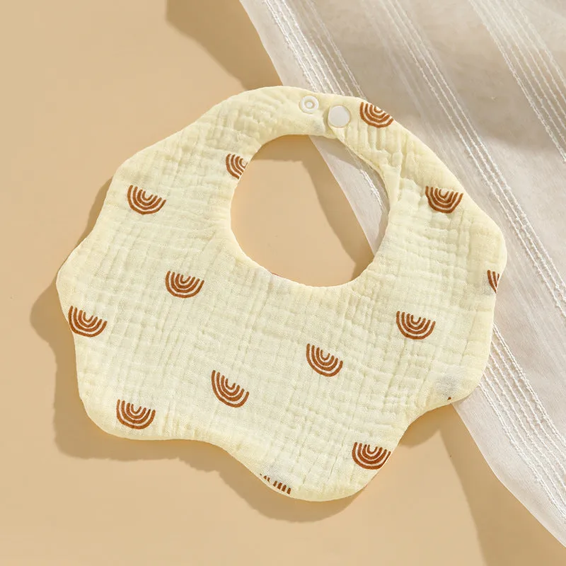 INSTOCK-(PACK OF 3)  Baby bib 6-layer pure cotton gauze petal bib