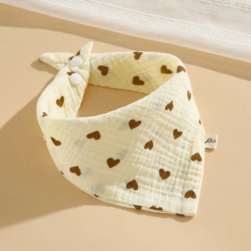 INSTOCK-(PACK OF 3)  Baby bib 6-layer pure cotton gauze petal bib