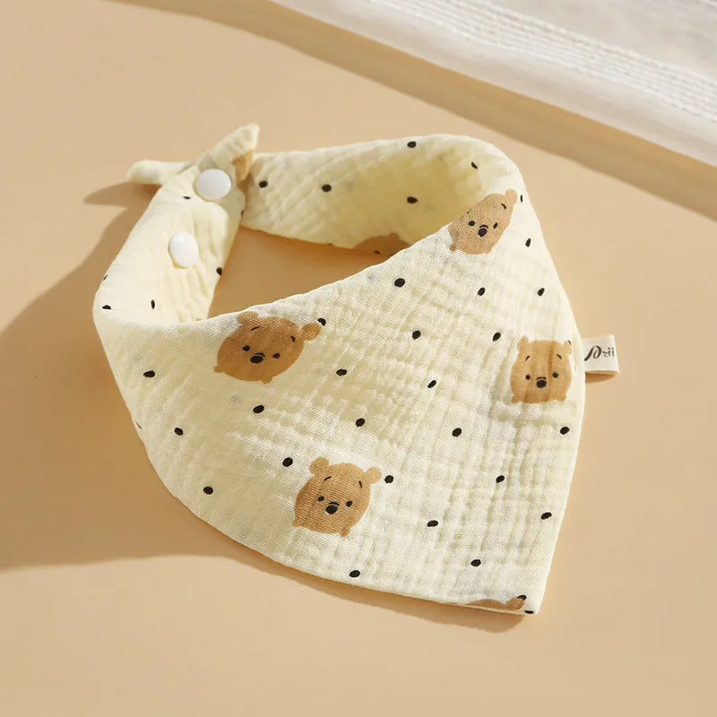 INSTOCK-(PACK OF 3)  Baby bib 6-layer pure cotton gauze petal bib