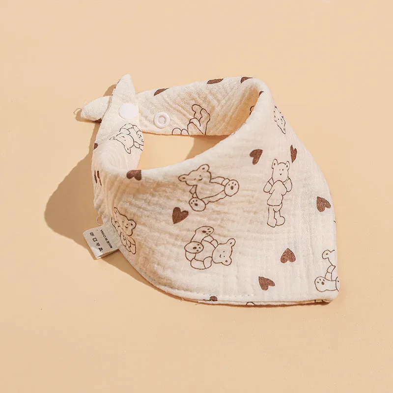 INSTOCK-(PACK OF 3)  Baby bib 6-layer pure cotton gauze petal bib