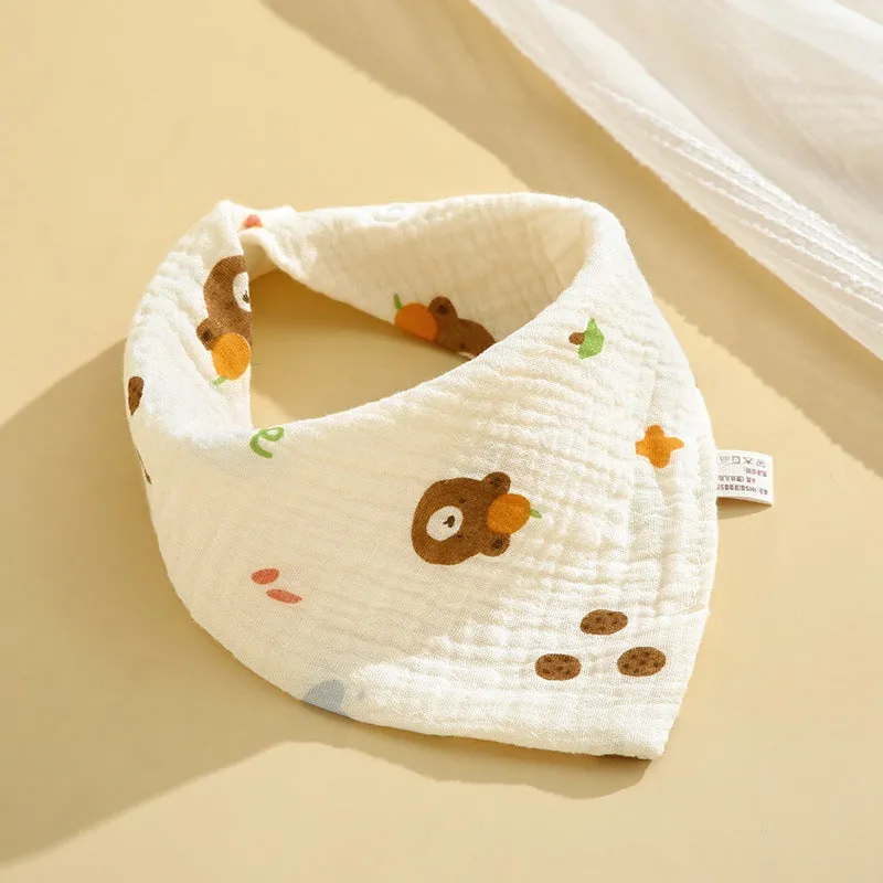 INSTOCK-(PACK OF 3)  Baby bib 6-layer pure cotton gauze petal bib