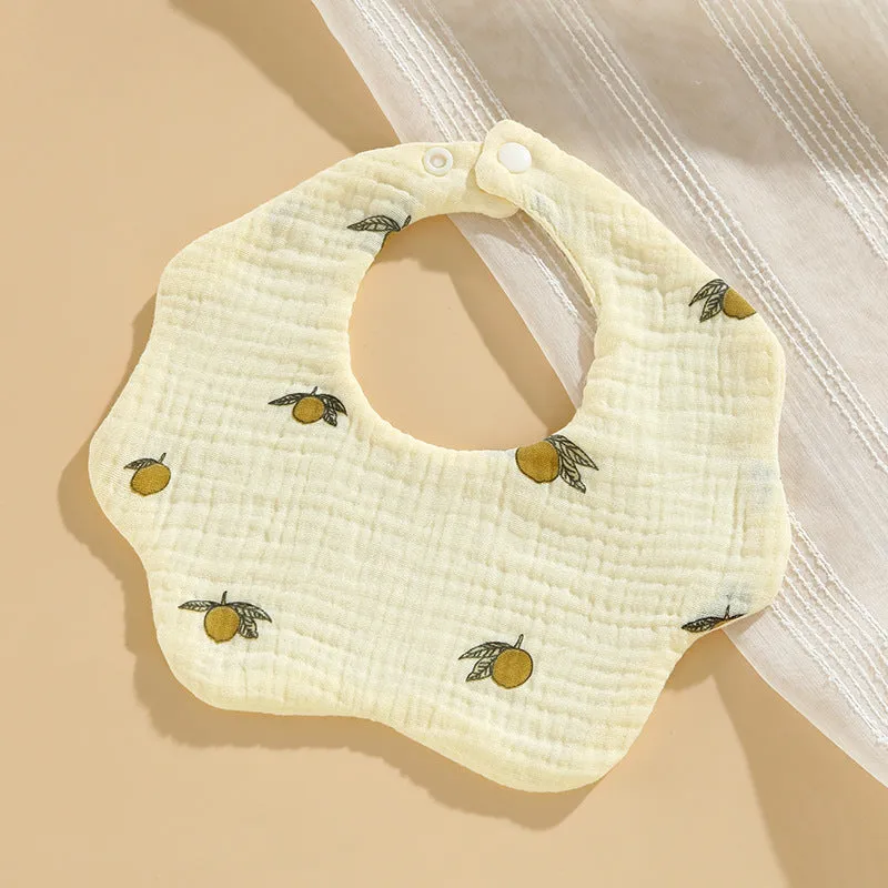 INSTOCK-(PACK OF 3)  Baby bib 6-layer pure cotton gauze petal bib
