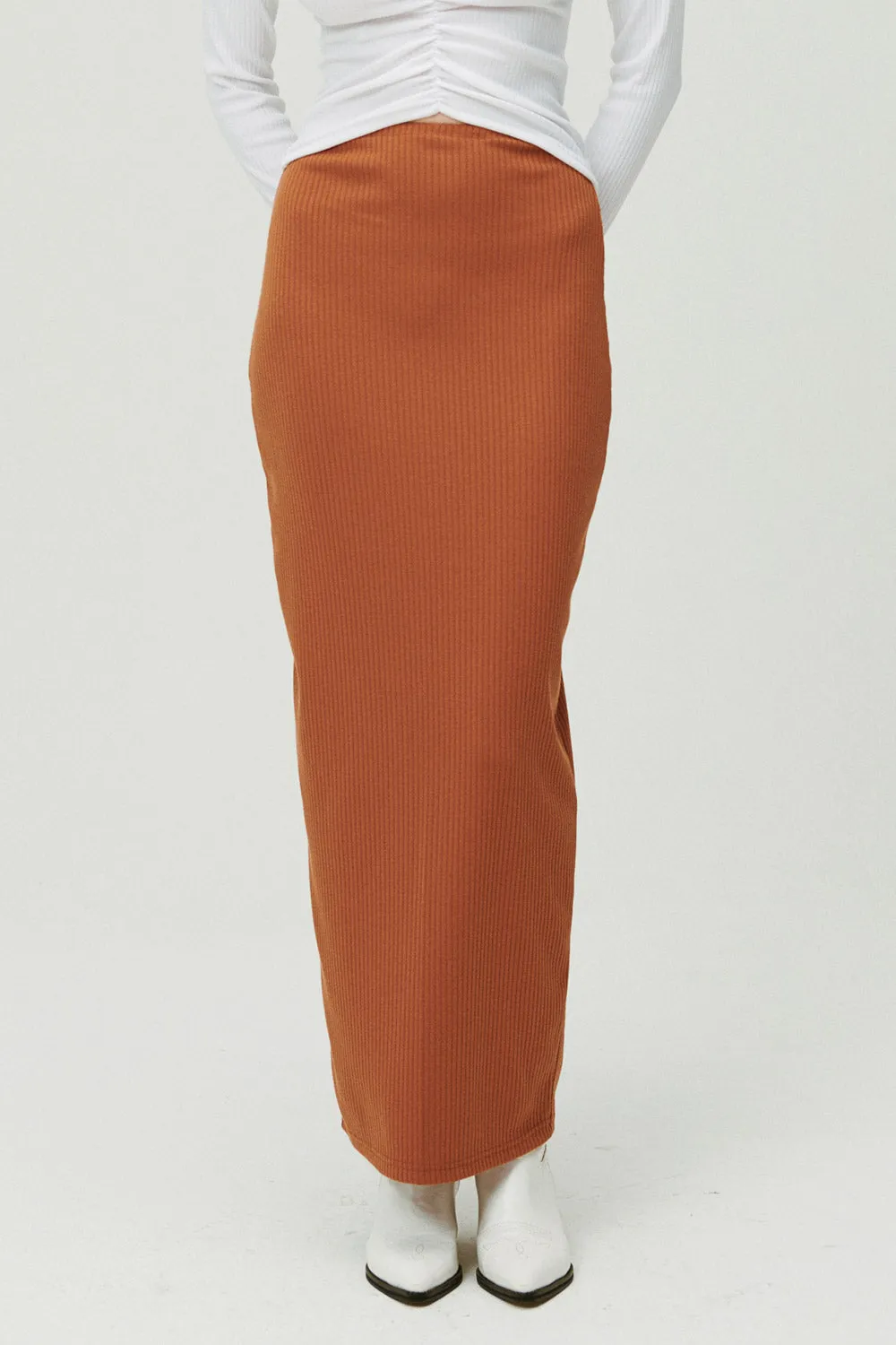 Jade Ribbed Skirt w/String