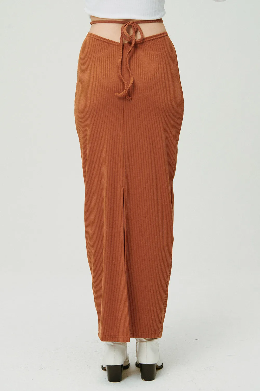 Jade Ribbed Skirt w/String