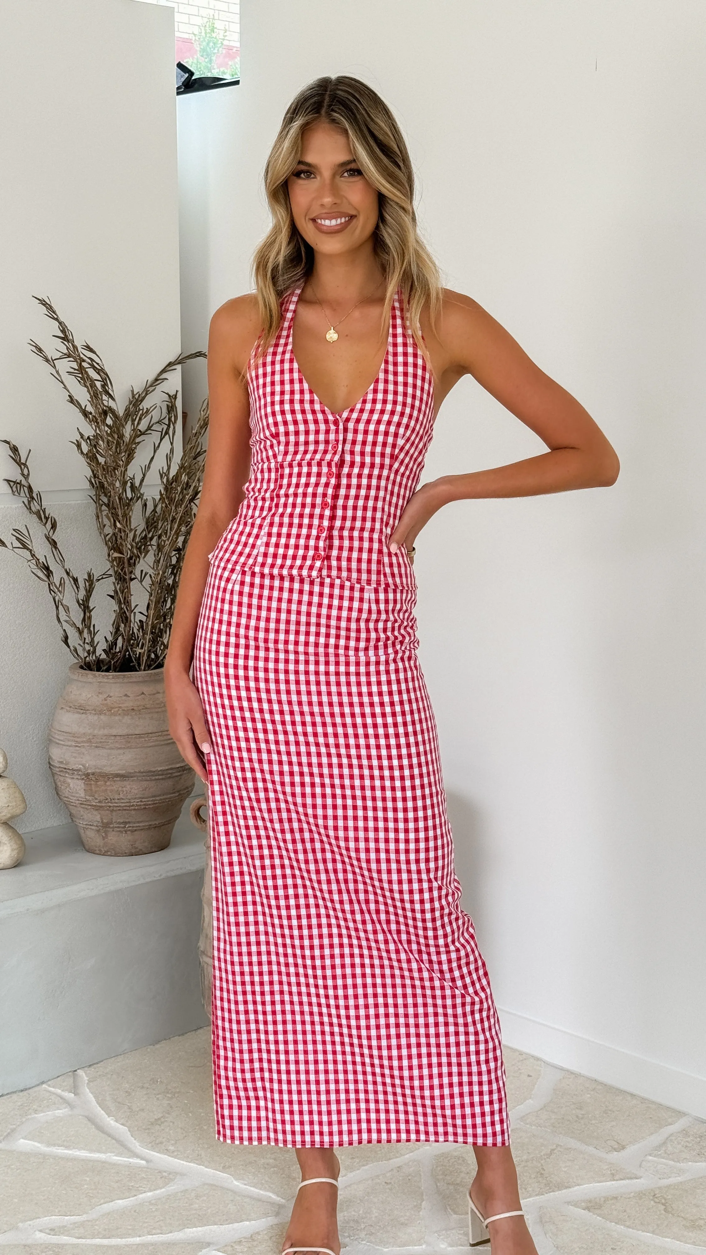 Jalia Top - Picnic Red