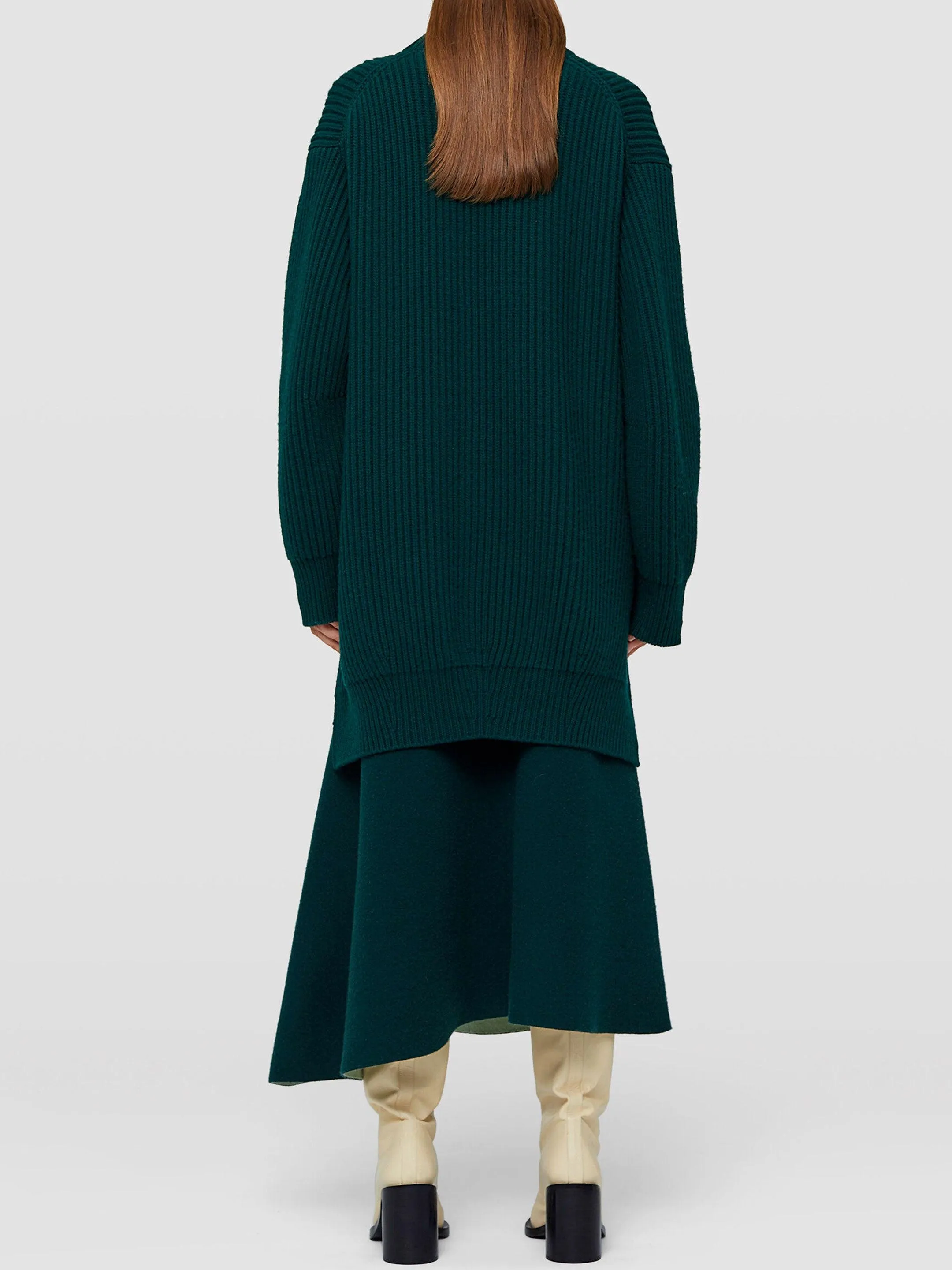 Jil Sander Asymmetrical Green Skirt