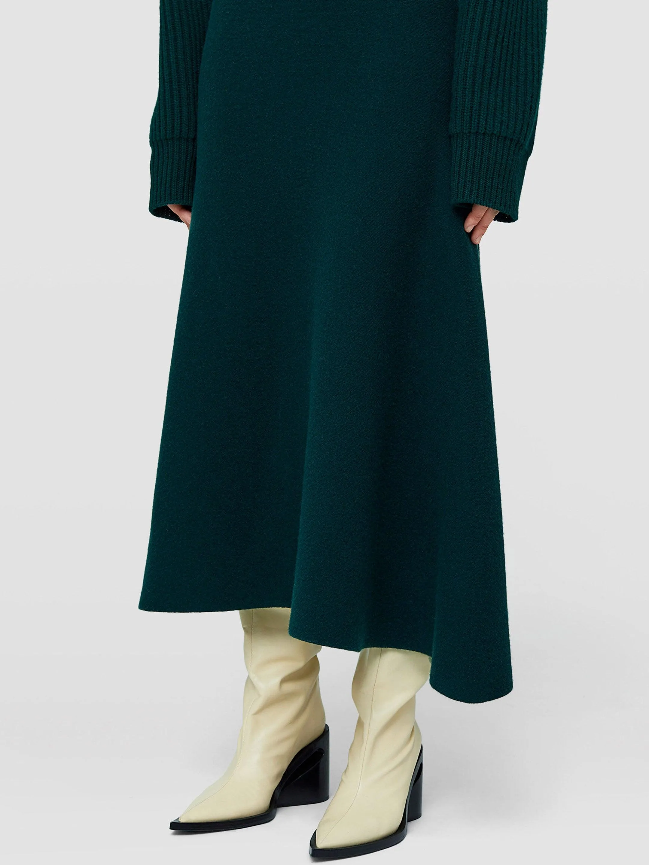 Jil Sander Asymmetrical Green Skirt