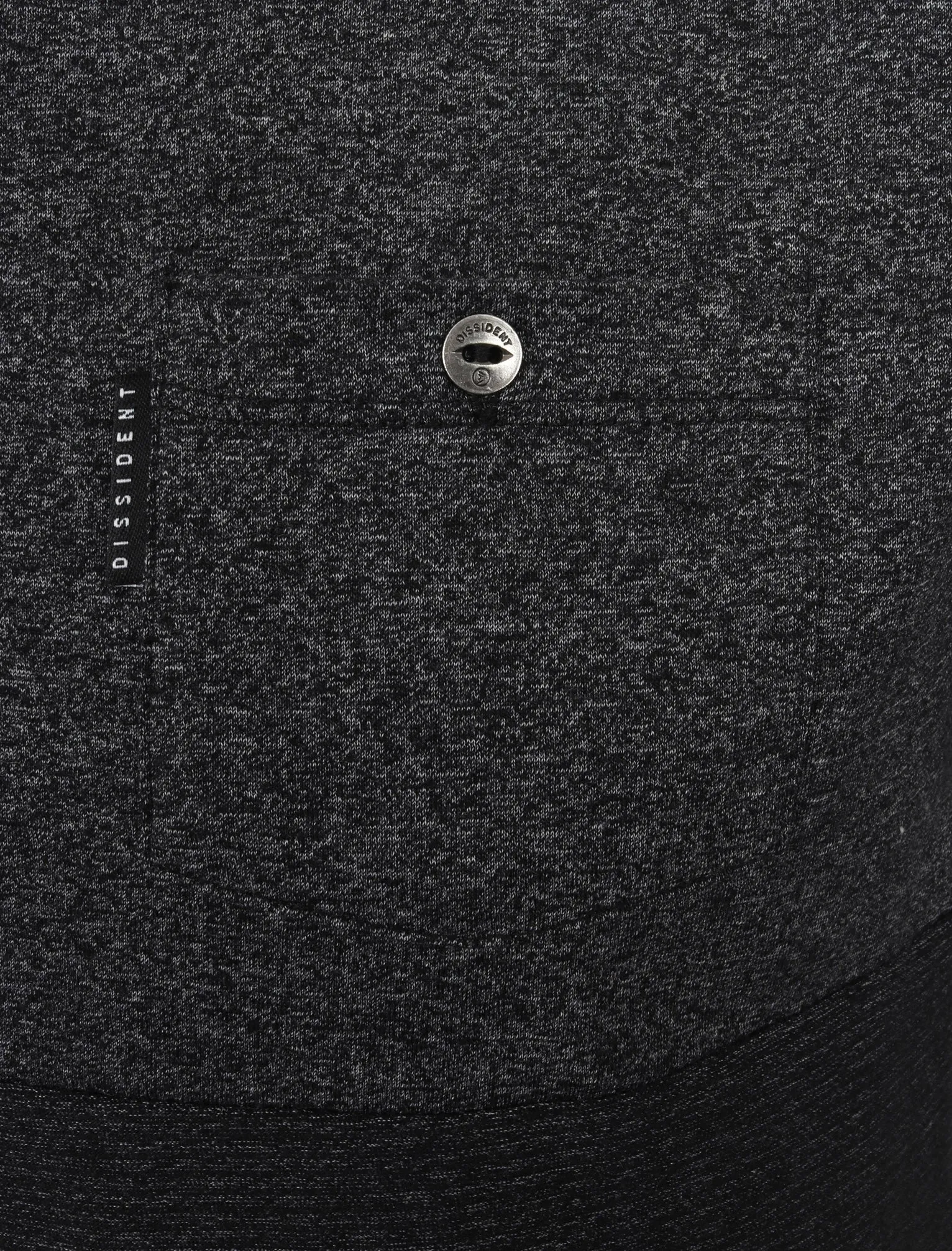 Koku Block Design Henley Neck T-Shirt with Chest Pocket In Jet Black - Dissident