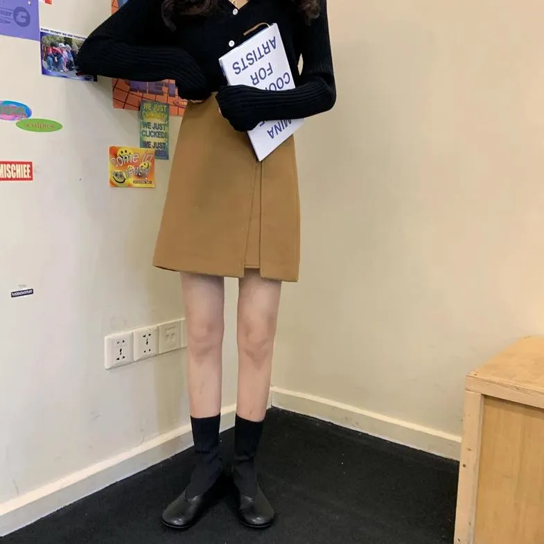 [Korean Style] Bradlie Zip up Mini Skirt