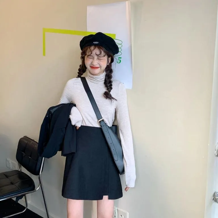 [Korean Style] Bradlie Zip up Mini Skirt