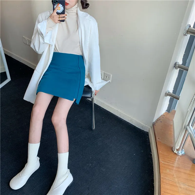 [Korean Style] Bradlie Zip up Mini Skirt