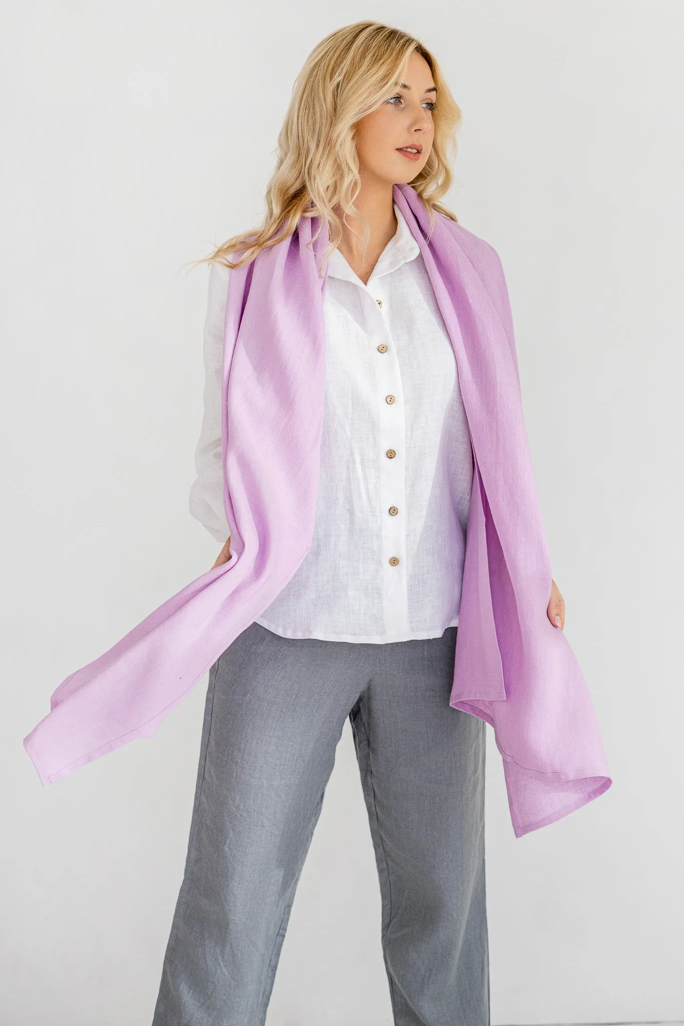 Lavender Linen Scarf