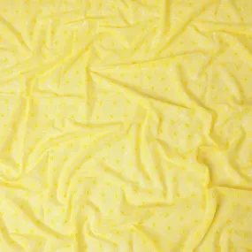Lemon yellow Premium Swiss cotton voile thobe with same tone and light yellow embroidery in fancy design-D11617