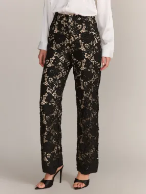Lena Nude Lined Sequin Lace Pant - Brands We Love