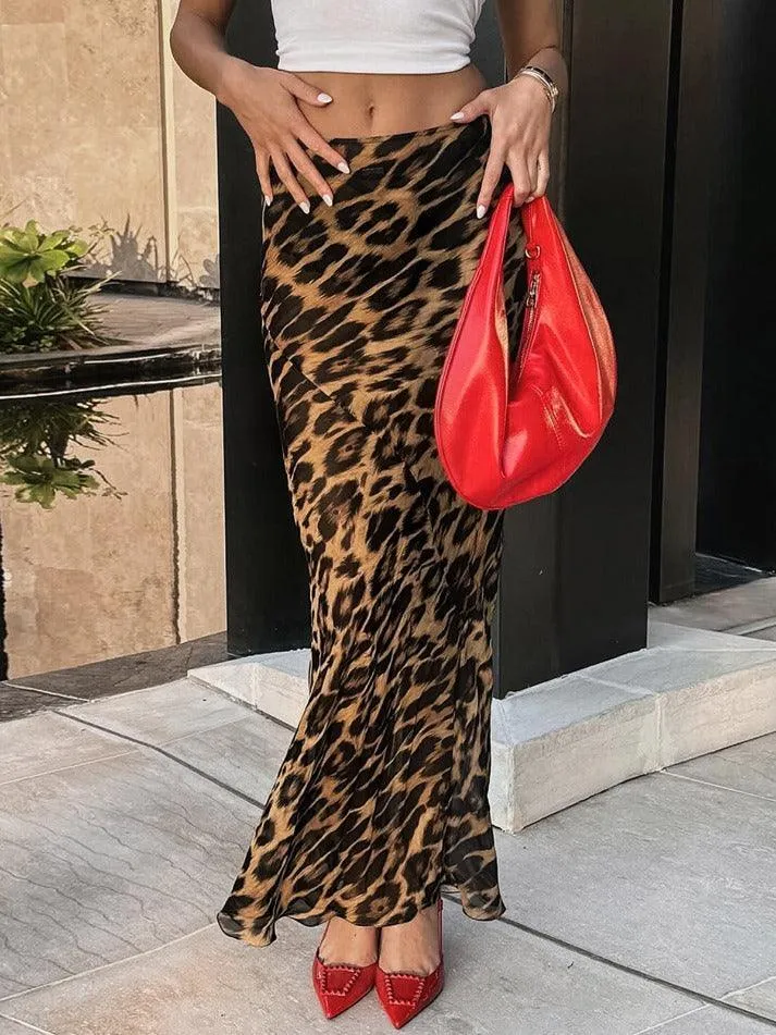 Leopard Print Maxi Skirt