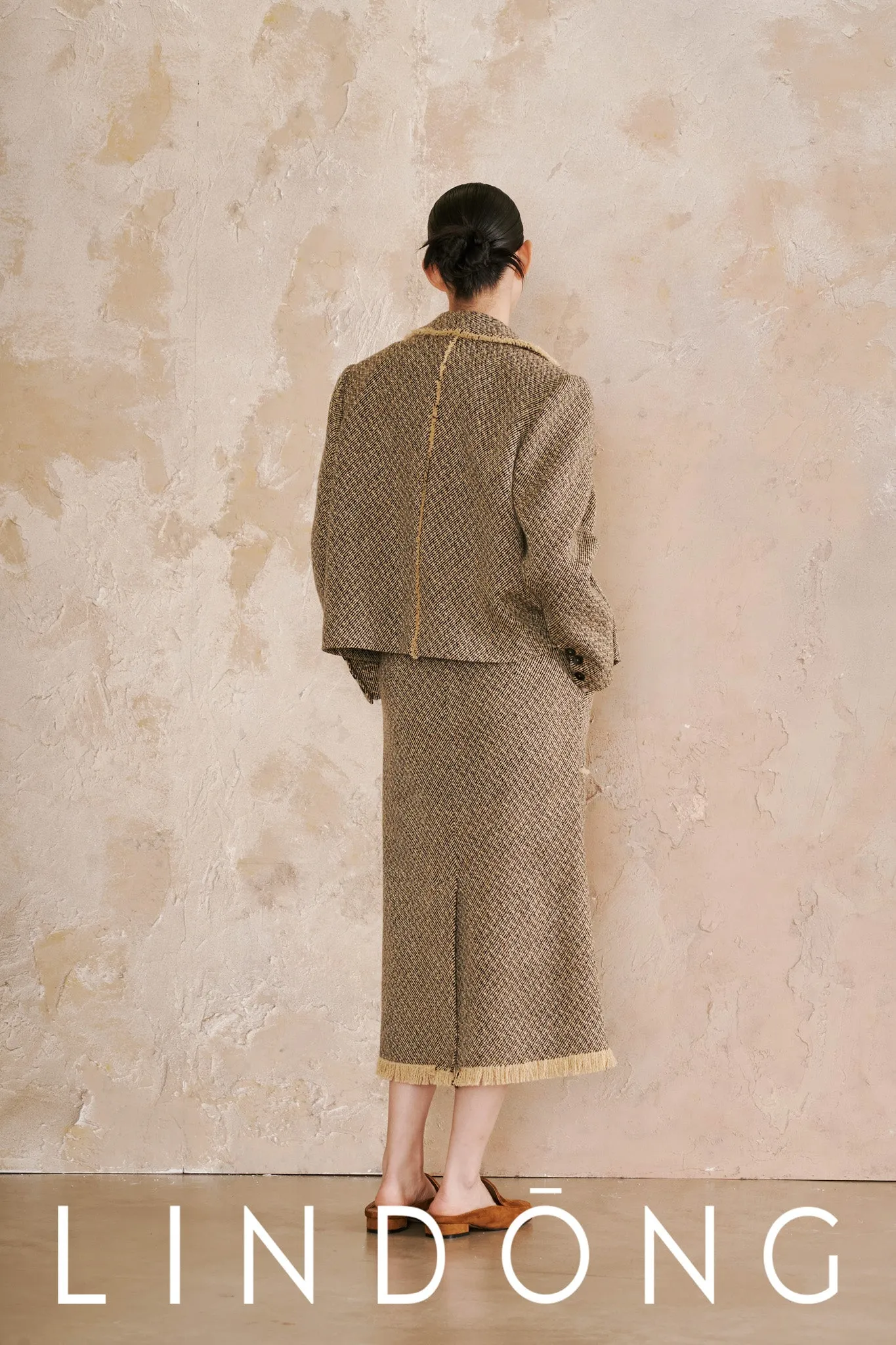 LINDONG | Lois Tweed Fringe Skirt