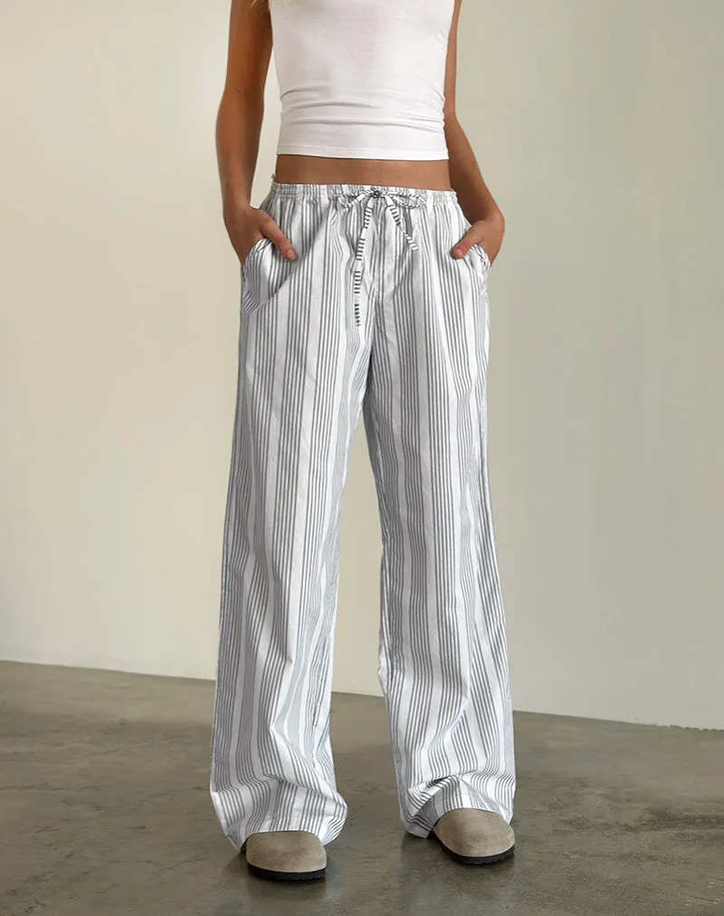 Lirura Trouser in Vertical Grey Stripe