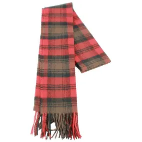 Locharron of Scotland Bowhill Kerr Weathered Lambswool Tartan Scarf - Red/Brown