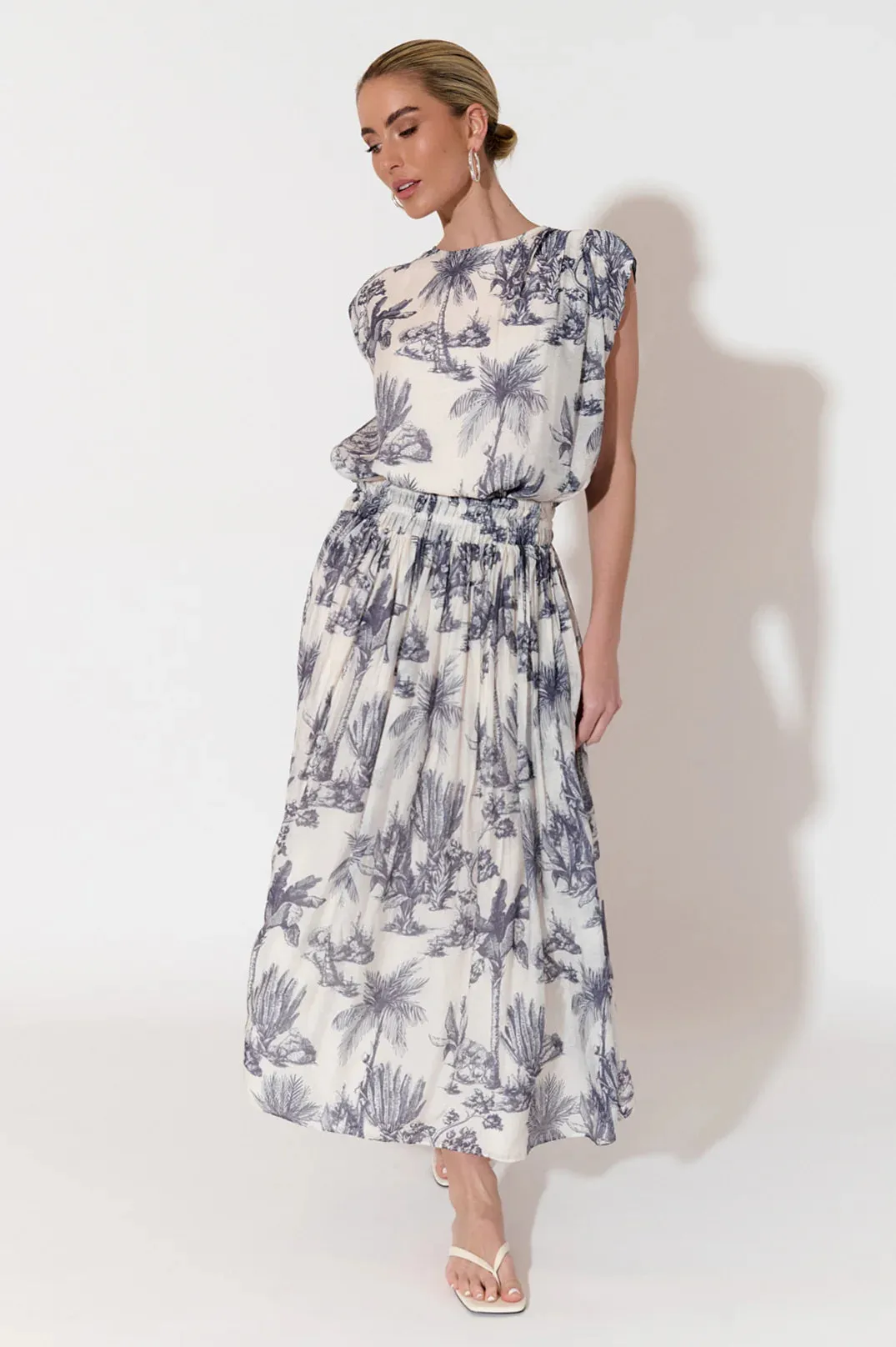 Logan Toile Print Maxi Skirt Print