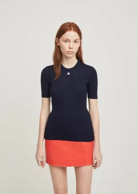 Logo Rib Knit Crewneck