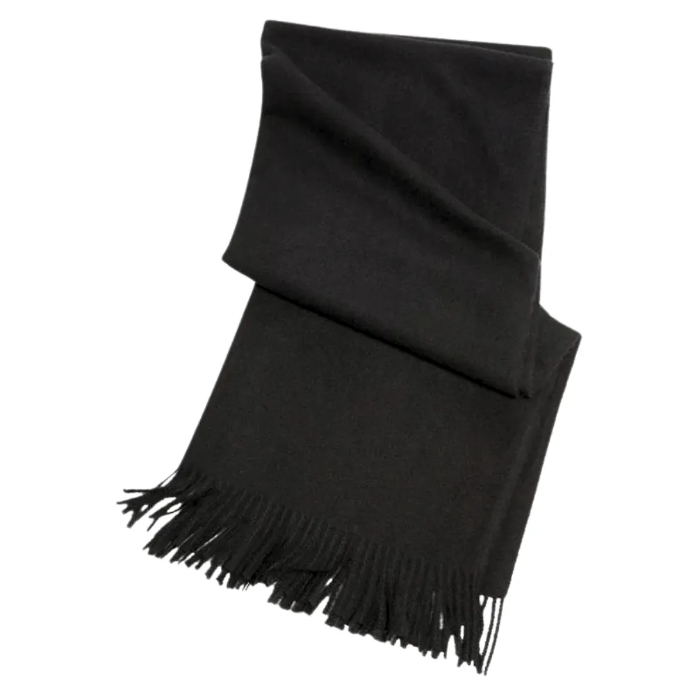 Look by M Soft Basic Black Cashmere Scarf (Women's)