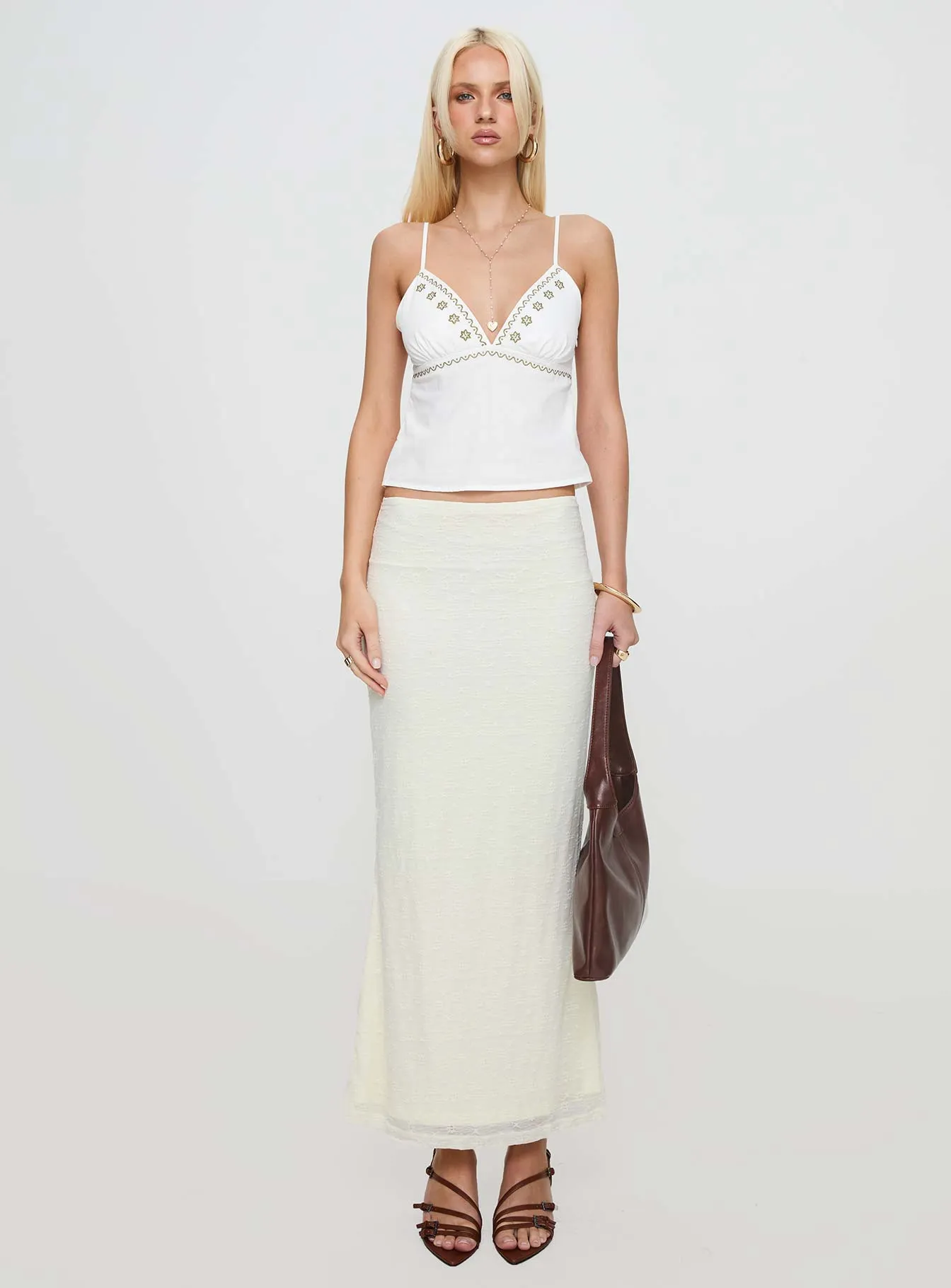Love Like Yours Lace Maxi Skirt Cream