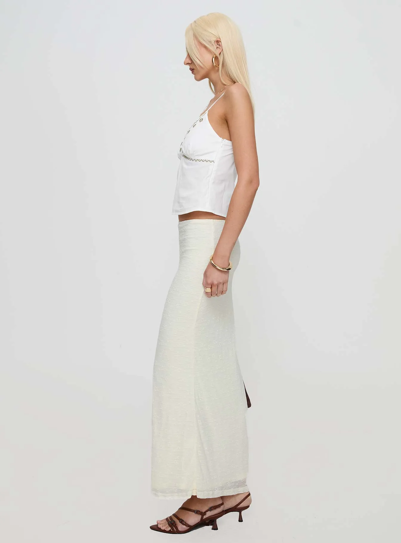 Love Like Yours Lace Maxi Skirt Cream
