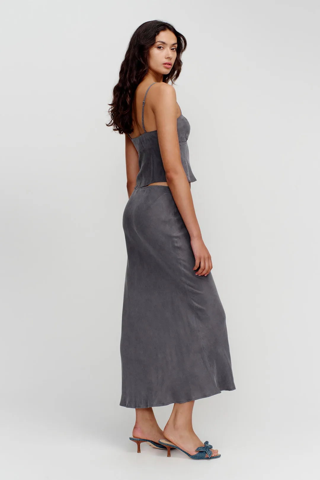 Marli Slip Skirt - Slate
