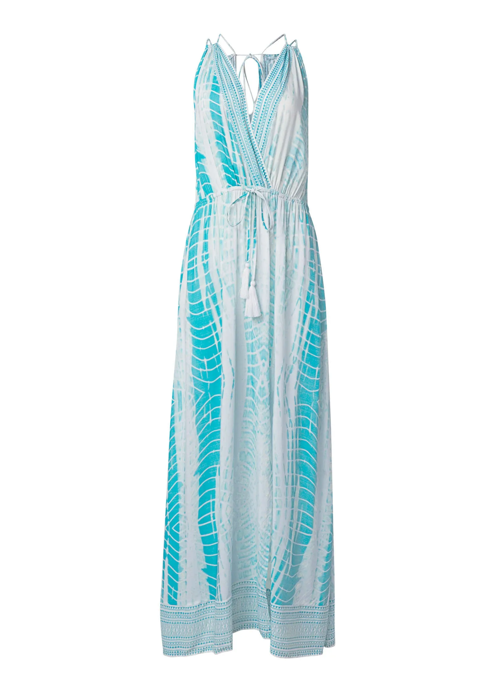 Maxi Cover-Up Dress - Aqua Tie Dye