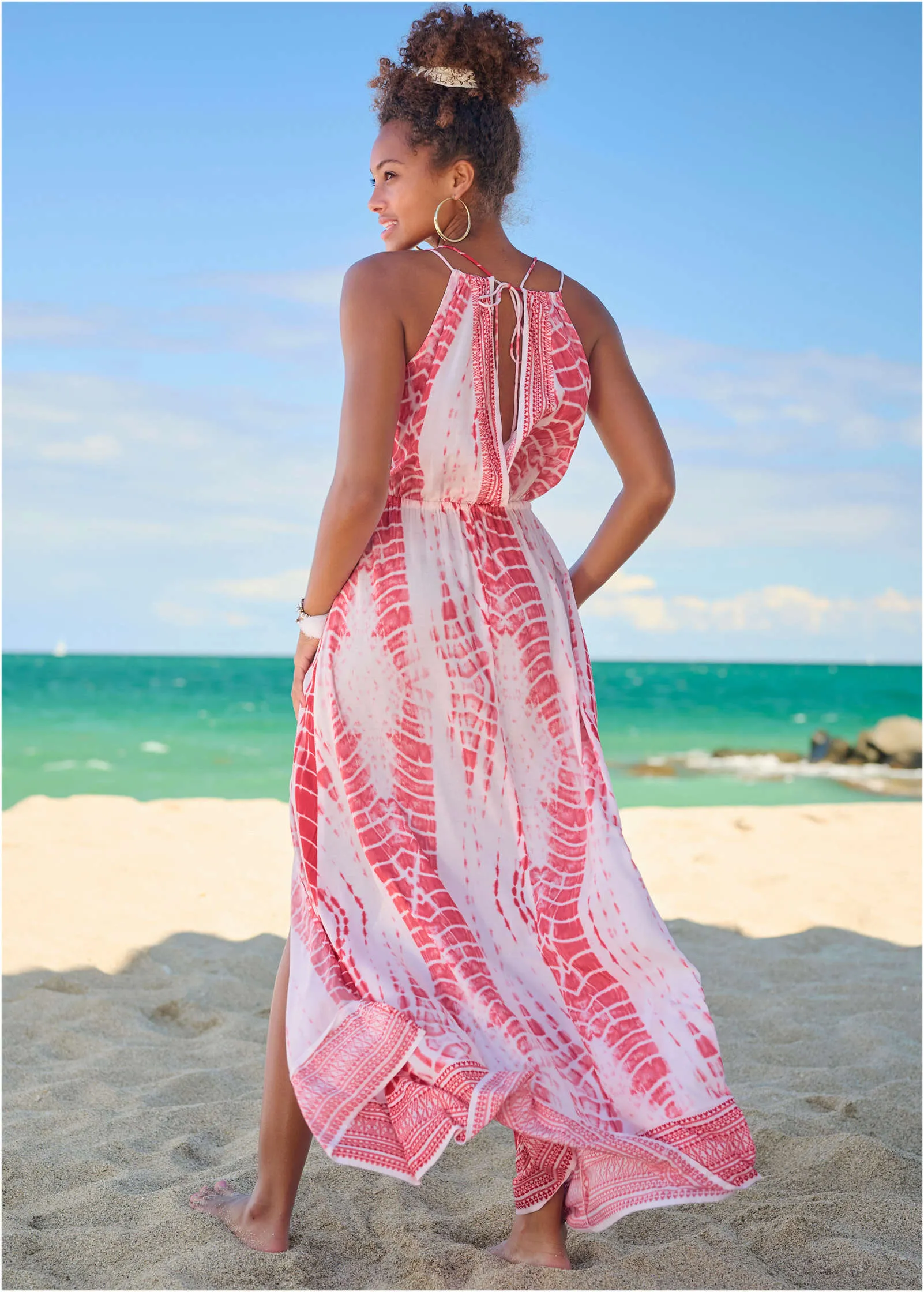Maxi Cover-Up Dress - Pink Tie Dye