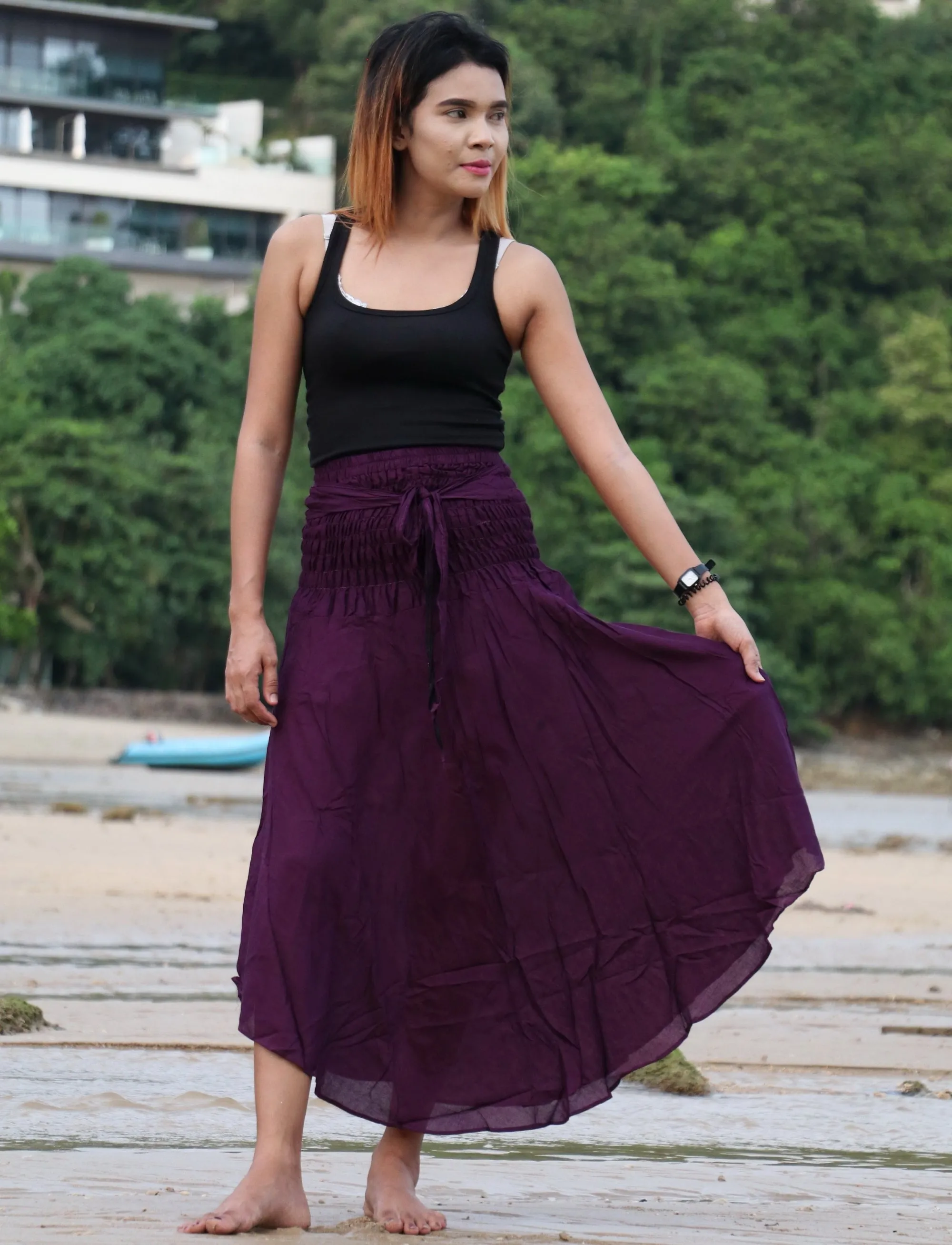 Maxi Dress for Women Hippie Rayon Long Skirt Bohemian Dresses