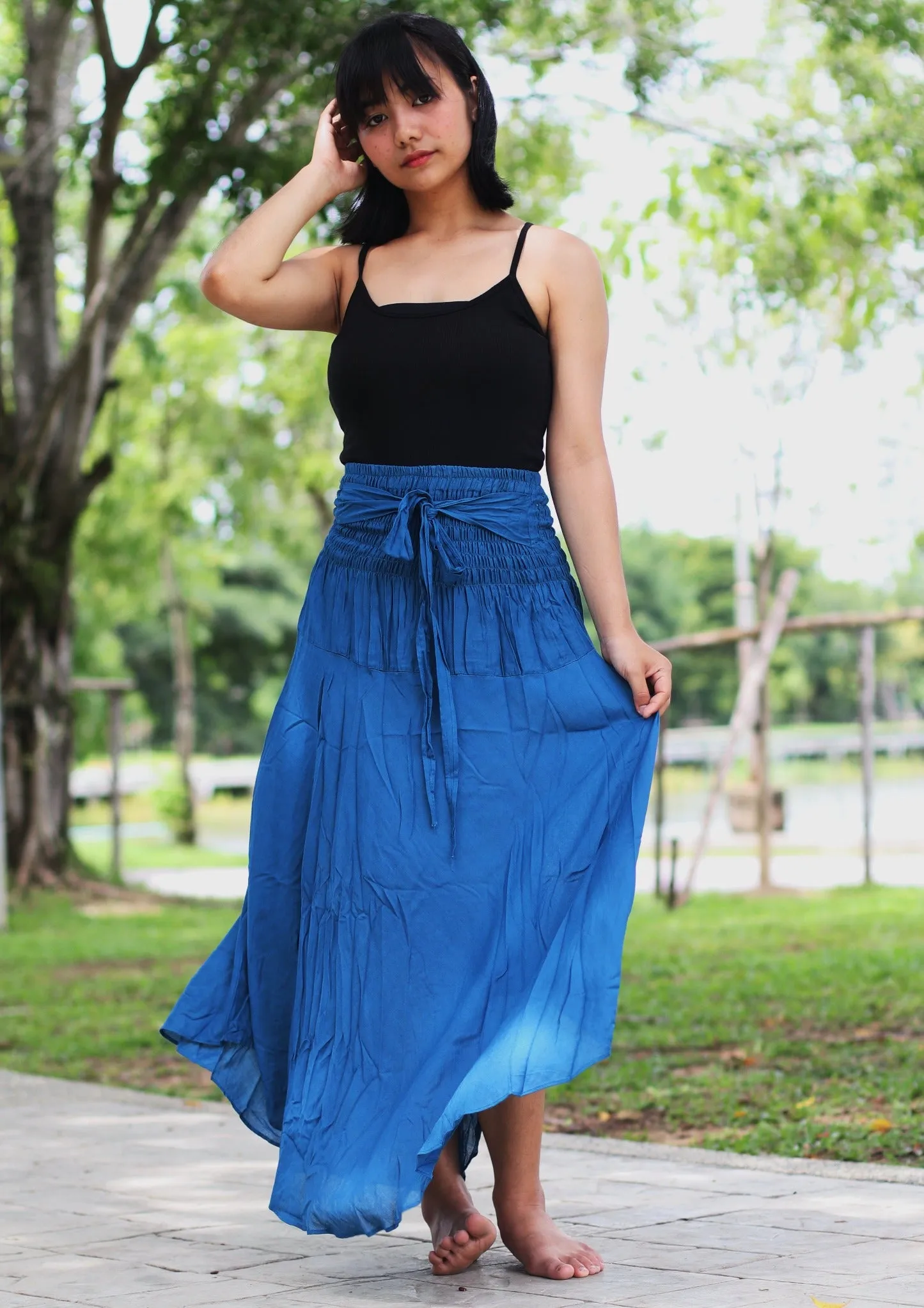Maxi Dress for Women Hippie Rayon Long Skirt Bohemian Dresses